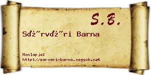 Sárvári Barna névjegykártya