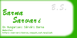 barna sarvari business card